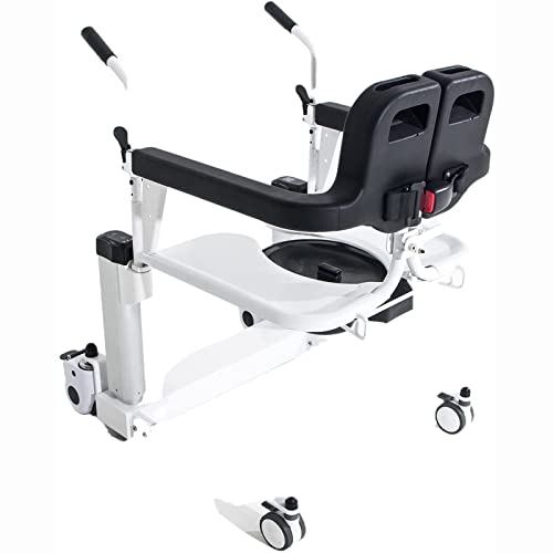 KHSASDDC Elektrischer Patienten-Transferlift-Rollstuhl, multifunktionaler Toiletten-Badstuhl mit Rädern für behinderte ältere Rollstühle, 180 ° -Öffnung und -Schließung, maximale Belastung 150 kg von KHSASDDC