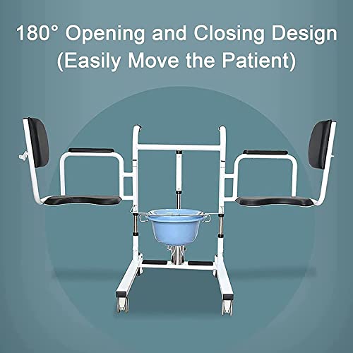 KHSASDDC Hydraulischer Patientenlift Haushaltsrollstuhl 180 ° Split Seat Multifunktions-Duschstuhl und Hochleistungs-Patientenlift für Erwachsene(B) von KHSASDDC
