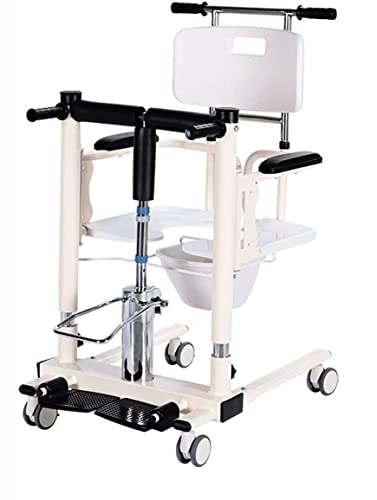 KHSASDDC Hydraulischer Rollstuhl mit Patientenlift für zu Hause, tragbarer Transferlifter, Multifunktions-Duschstuhl mit um 180 ° geteiltem Sitz, Toilettenstuhl am Nachttisch für ältere Menschen KHSASDDC Hydraulischer Rollstuhl mit Patientenlift für zu Hause, tragbarer Transferlifter, Multifunktions-Duschstuhl mit um 180 ° geteiltem Sitz, Toilettenstuhl am Nachttisch für ältere Menschen von KHSASDDC