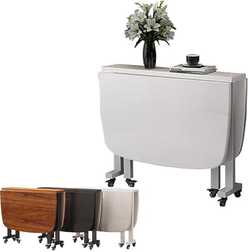 KHSASDDC Klappbarer Esstisch - Holz rechteckig Drop Leaf Butterfly Tisch, ausziehbar platzsparend mit beweglichen Rädern für kleine Räume(B,100 * 60cm) von KHSASDDC