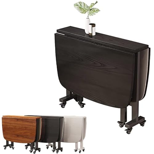 KHSASDDC Klappbarer Esstisch - Holz rechteckig Drop Leaf Butterfly Tisch, ausziehbar platzsparend mit beweglichen Rädern für kleine Räume(C,100 * 60cm) von KHSASDDC