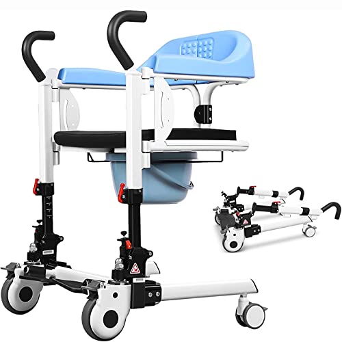 KHSASDDC Klappbarer Toilettenstuhl WC, multifunktionaler Rollstuhl 4-in-1-Klapp-Transferstuhl, Verstellbarer Pflegelift für Patienten, Toilettenstuhl mit Rädern, Badezimmerstuhl für ältere Menschen KHSASDDC Klappbarer Toilettenstuhl WC, multifunktionaler Rollstuhl 4-in-1-Klapp-Transferstuhl, Verstellbarer Pflegelift für Patienten, Toilettenstuhl mit Rädern, Badezimmerstuhl für ältere Menschen von KHSASDDC