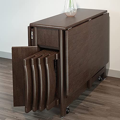 KHSASDDC Klapptisch, Drop-Leaf Küche Nussbaum Esstisch und Stühle Set, Rechteckig Einziehbar Home Inklusive 4 Stühle, Keine Montage erforderlich KHSASDDC Klapptisch, Drop-Leaf Küche Nussbaum Esstisch und Stühle Set, Rechteckig Einziehbar Home Inklusive 4 Stühle, Keine Montage erforderlich von KHSASDDC