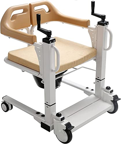 KHSASDDC Patienten-Transferstuhl, tragbarer Patientenlift-Rollstuhl für zu Hause, Badezimmer-Duschstuhl mit um 180 ° geteiltem Sitz, Transportstuhl für ältere Menschen mit Behinderungen, 290 lbs von KHSASDDC