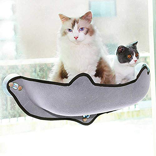 Katze Hängematte Bed Mount Window Pod Liege Saugnäpfe Warmes Bett für Haustier Katze Rest Haus Sonne Wand Bett Weichen Frettchen Käfig (Grau) von KHTO