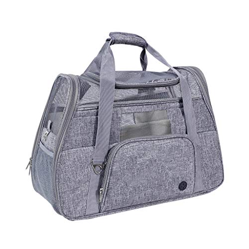 Katzentransporttasche, Tragetasche für Katze Hund Transporttasche Reisetasche für Auto Flug, Reisetasche und Autositz, 5 Farben, Multi-Szene Verwenden (Color : Gray) von KHUY