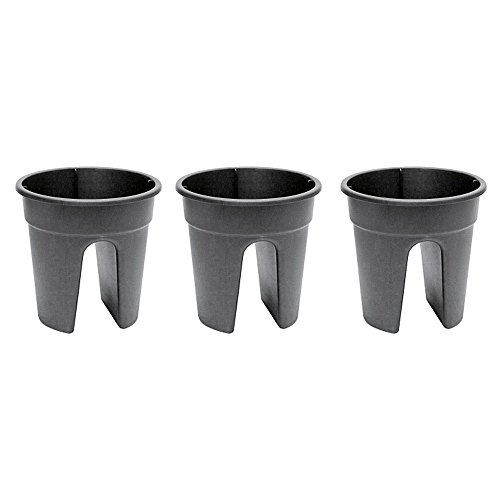 KHW 34135 Blumentopf Flowerclip, 3-er Set, anthrazit von KHW