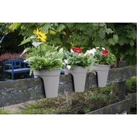 KHW Geländerblumentopf Flowerclip, 3er Set, grau von KHW