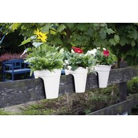 KHW Geländerblumentopf Flowerclip, 3er Set, weiß von KHW