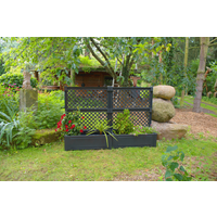 KHW Pflanzkasten groß mit Spalier (2-tlg.) 100 cm, anthrazit - 2er Set von KHW