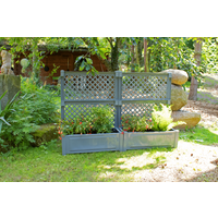 KHW Pflanzkasten groß mit Spalier (2-tlg.) 100 cm, grau - 2er Set von KHW