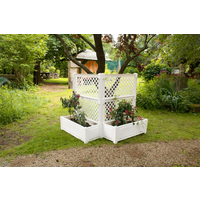 KHW Pflanzkasten groß mit Spalier (2-tlg.) 100 cm, weiß, 2er Set von KHW