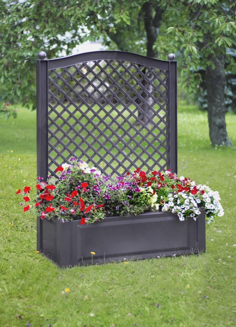 KHW Pflanzkasten groß mit Spalier 100 cm, anthrazit von KHW