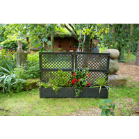 KHW Pflanzkasten groß mit Zentralspalier (2-tlg.) 100 cm, anthrazit - 2er Set von KHW