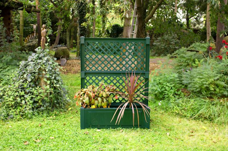 KHW Pflanzkasten groß mit Zentralspalier (2-tlg.) 100 cm grün von KHW