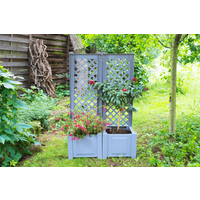 KHW Pflanzkasten mit Spalier 43 cm, 2er Set, grau von KHW