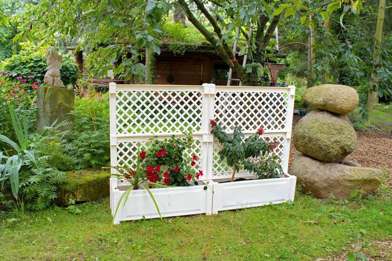 KHW Spalier, 2 St., 2er-Set Pflanzkasten groß 100 cm mit Zentralspalier von KHW