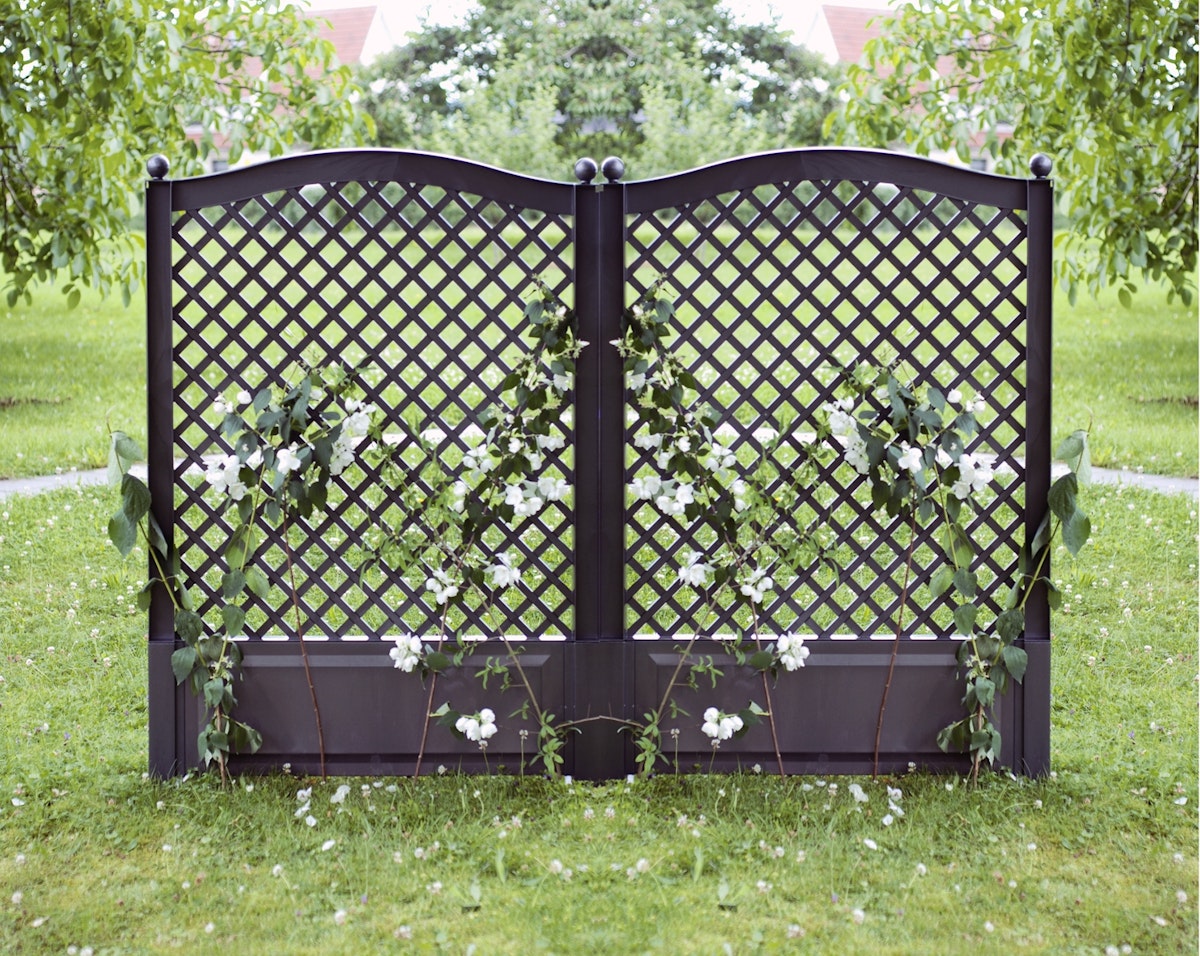 KHW Spalier 100 cm mit Erdspieß 2er Set, anthrazit von KHW
