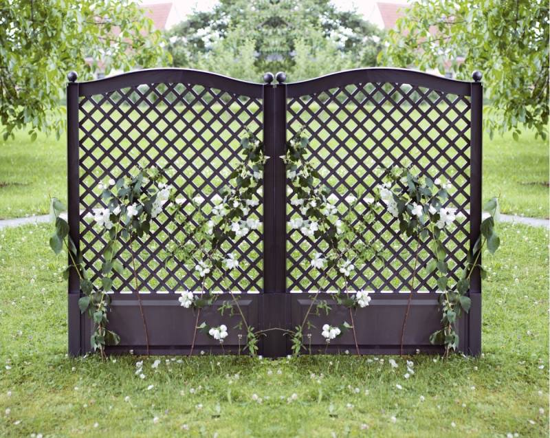 KHW Spalier 100 cm mit Erdspieß 2er Set, anthrazit von KHW