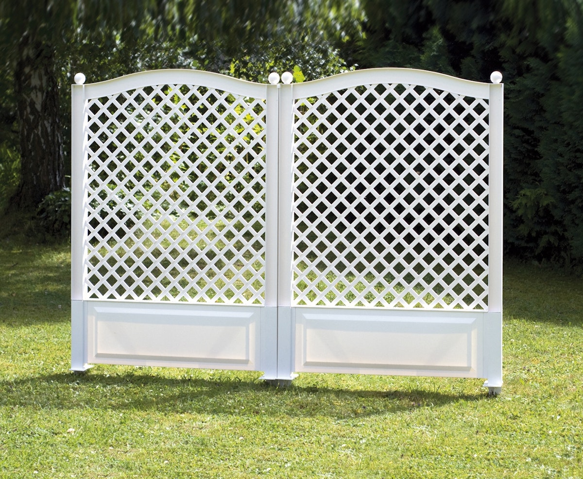 KHW Spalier 100 cm mit Erdspieß 2er Set, weiß von KHW