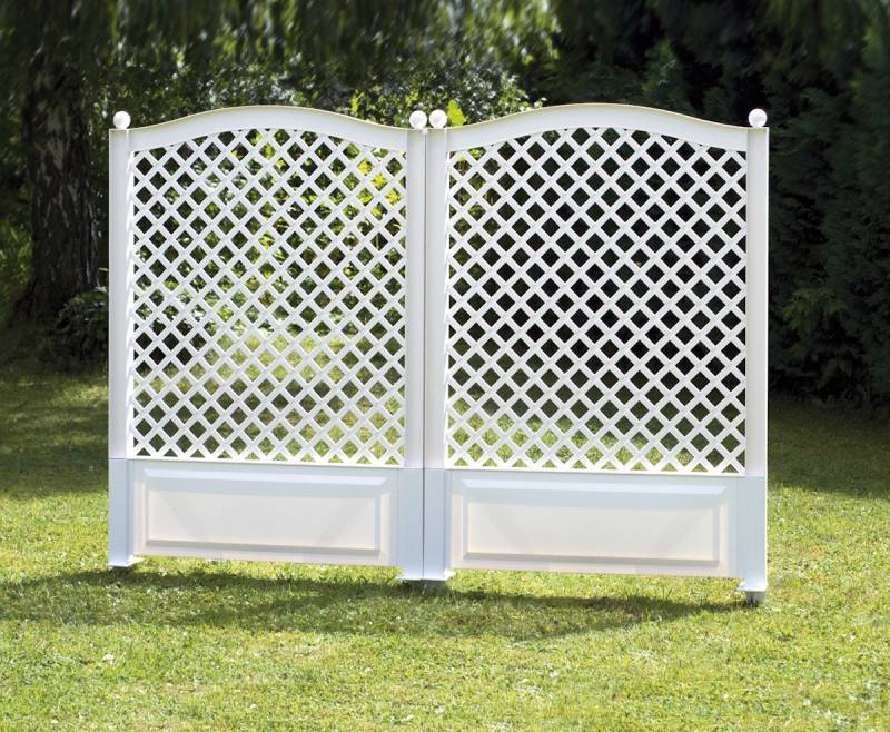 KHW Spalier 100 cm mit Erdspieß 2er Set, weiß von KHW