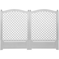 KHW Spalier 100 cm mit Erdspießen + Dekokugeln, 2er Set, weiß von KHW