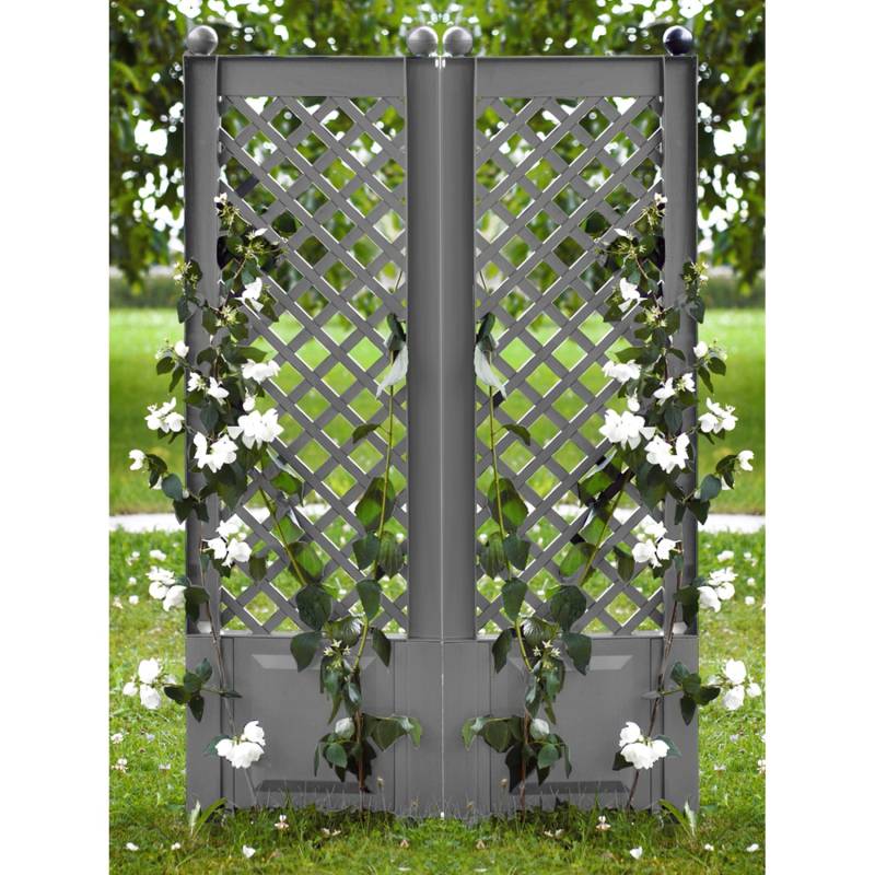 KHW Spalier mit Erdspieß 2er-Set 43 cm Grau von KHW