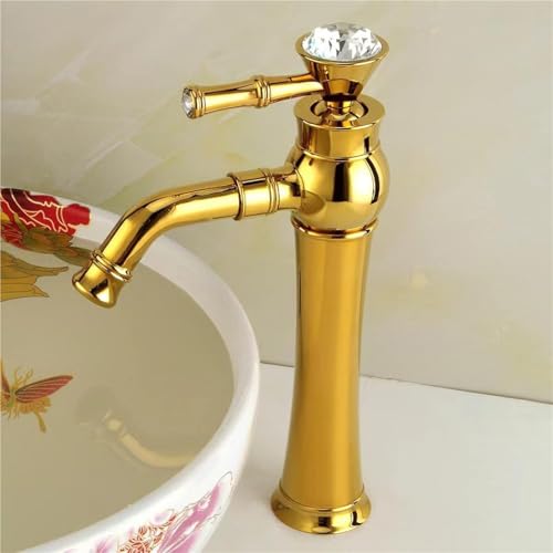 Badezimmerarmatur in Antik-Bronze mit schwenkbarem Auslauf und Mischbatterie für heißes und kaltes Wasser für Waschbecken von KHYTEBV