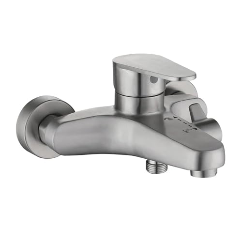 Edelstahl Badezimmer Dusche Wasserhahn Set mit Heiß Kalt Wasser Mischventil für Badewanne Wasserhahn Edelstahl Badezimmer Dusche Wasserhahn Set mit Heiß Kalt Wasser Mischventil für Badewanne Wasserhahn von KHYTEBV