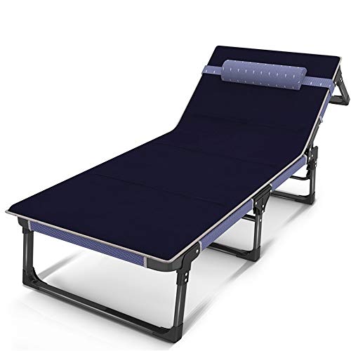 KHYTEBV Outdoor Garten Lounge Stuhl Einzel Sonnenliege Haushalt Siesta Deck Stuhl Büro Nickerchen Bett Tragbare Camp Bett von KHYTEBV