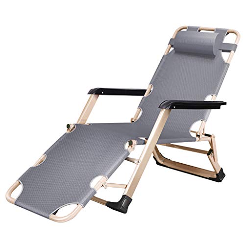 KHYTEBV Patio Lounge Recliners Klappbarer Sonnenliege-Liegestuhl mit Kopfstütze Liegender Gartenstuhl Hoch 98cm für Outdoor-Camping, Strand, Deck, Pool S von KHYTEBV