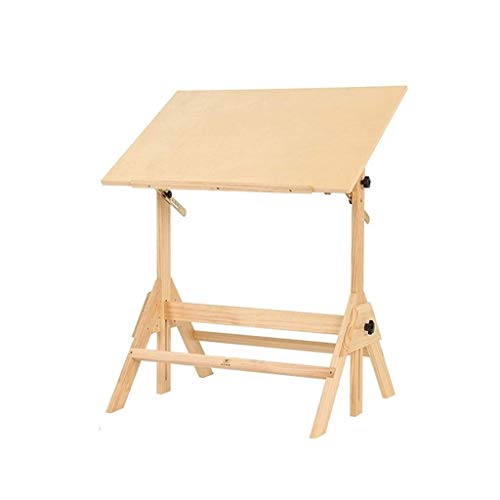 KHYTEBV Professioneller Zeichentisch für Künstler, robuster Zeichentisch aus Holz mit Staffelei, höhenverstellbar und neigbar, für Kunst, Design, Zeichnen, Schreiben von KHYTEBV