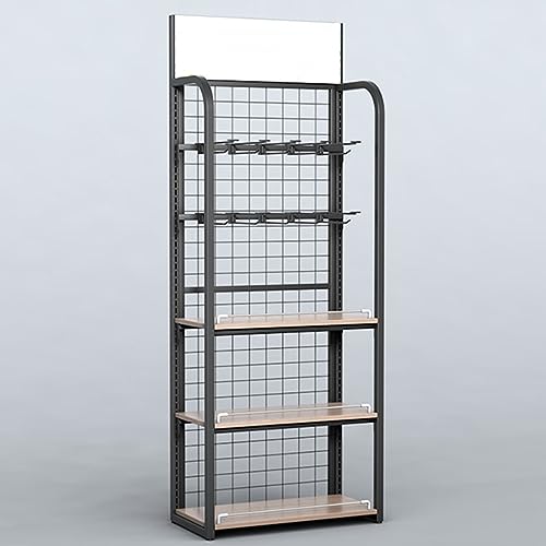 KHYTEBV Snack-Organizer-Regal, Robustes Bäckerei-Präsentationsregal aus Stahl und Holz Snacks, Chips, Kaffee in Schaukästen, auf Messen von KHYTEBV