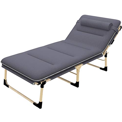 KHYTEBV Sonnenliege Metall, Klappliege, Gartenstuhl Statische Belastung, Rostbeständig, Mit Kissen, Rückenlehne 4-Fach Verstellung 193×67×31cm von KHYTEBV