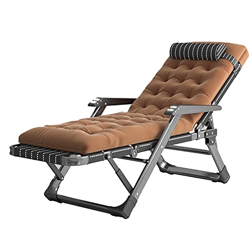 KHYTEBV Verstellbare Liege, klappbare Garten-Sonnenliege, mit Massage-Armlehne und abnehmbarem Baumwollkissen, tragbare Outdoor-Camping-Strand-Lounge Ch von KHYTEBV