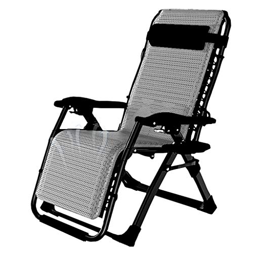 KHYTEBV Zero Gravity Chair Patio Lounge Recliners Sonnenliege Liegestuhl mit Getränkehalter und Kissen für den Poolside Backyard Beach - Grau von KHYTEBV