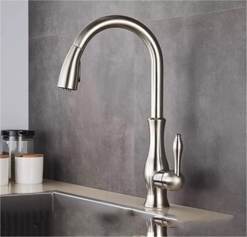 Kommerzielle Küche Restaurant Wasserhahn Heiß Kalt Wasser Mixer Hohe Bogen Messing Pull Out Sprayer Tap von KHYTEBV
