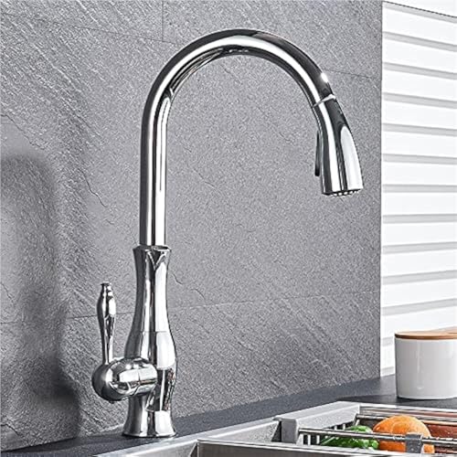 Kommerzielle Küche Restaurant Wasserhahn Heiß Kalt Wasser Mixer Hohe Bogen Messing Pull Out Sprayer Tap von KHYTEBV