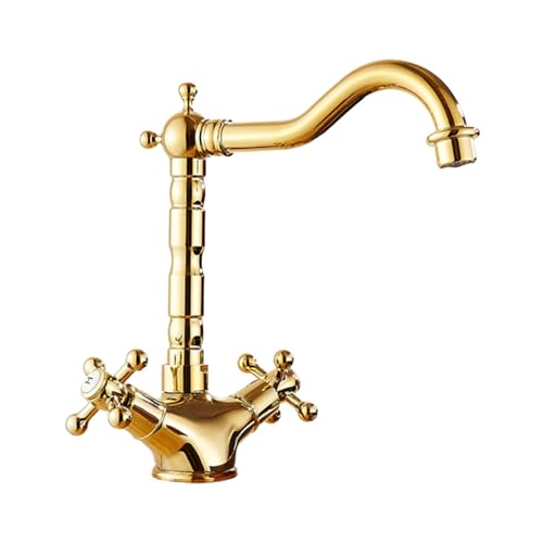 Küchenarmatur im Landhausstil im Antik-Bronze-Stil mit zwei Griffen, Einloch-Design, Warm- und Kaltwasser, kommerzieller Bar-Spültischhahn Küchenarmatur im Landhausstil im Antik-Bronze-Stil mit zwei Griffen, Einloch-Design, Warm- und Kaltwasser, kommerzieller Bar-Spültischhahn von KHYTEBV