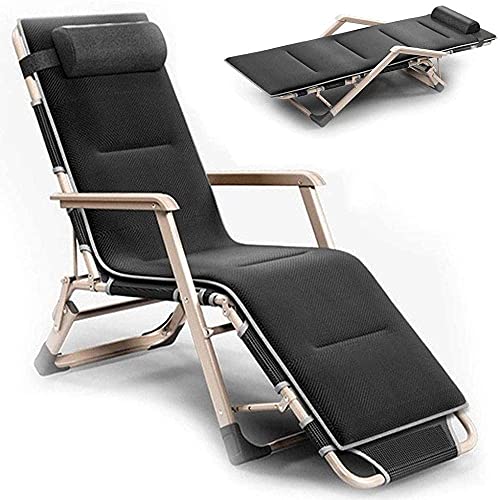 Liegende Sonnenliege mit gepolstertem Kissen, Loungesessel, zusammenklappbar, Schwerelosigkeitsliege, tragbare Liegestühle, Gartenstühle für Büro, Cam von KHYTEBV