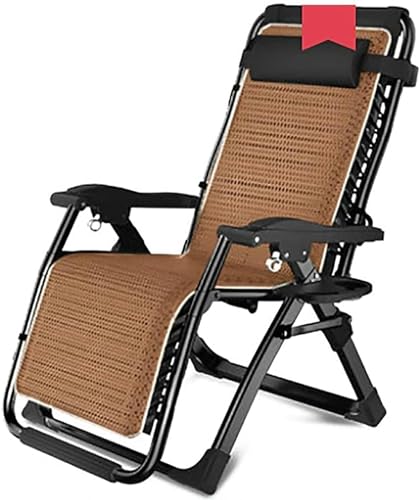 Lounge Chair, Schwerelosigkeitsstühle, klappbar, gepolstert, Liegestühle, strapazierfähige Sonnenliegen für Menschen, Garten-Strand-Lounge-Sessel mit dickem Kissen, B, B von KHYTEBV