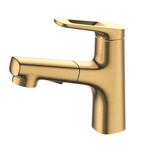 Messing-Badezimmer-Wasserhahn, herausziehbarer Sprüher, 2-Wege-Auslauf, Einloch-Waschtisch-Mischbatterie zur Deckmontage für Waschbecken Messing-Badezimmer-Wasserhahn, herausziehbarer Sprüher, 2-Wege-Auslauf, Einloch-Waschtisch-Mischbatterie zur Deckmontage für Waschbecken von KHYTEBV