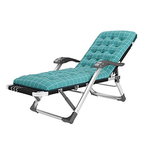 Tragbare Chaiselongue-Stühle für den Außenbereich, zusammenklappbare Liegestühle für die Gartenterrasse mit Kissen, maximale Belastung 150 kg von KHYTEBV