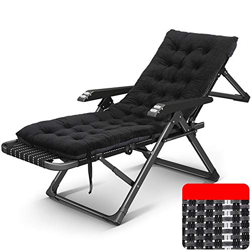 Verstellbarer Loungesessel für den Balkon, für die Terrasse im Freien, für den Strand, für den Garten, zusammenklappbare Liegestühle, Campingbett mit Kissen und abnehmbaren Kissen von KHYTEBV