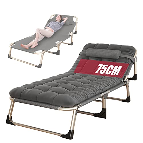 Zero Gravity Chair Liegesessel, Liegestuhl, Rasenliege, zusammenklappbar, tragbare Chaiselongue mit abnehmbarem Kissen, Liegestuhl für die Terrasse von KHYTEBV