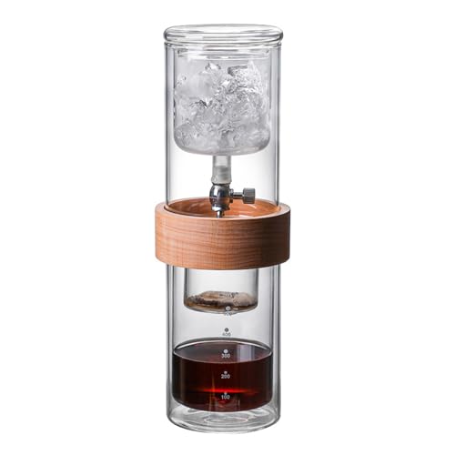 KHZKHC Ice Cold Brew Dripper Kaffeemaschine, Cold Drip Coffee Cold Brew Drip Tower, 500 Ml, Glas Mit Hohem Borosilikatgehalt, Abnehmbar, Einstellbare Tropfrate, Für Café, Zuhause von KHZKHC