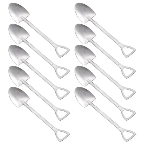 10 Pcs Spatenlöffel Dessert Löffel Netter Schaufel Löffel Spocken Spitze Löffel Zum Rühren Von Kaffeefrüchten Und Dessert von KHZen