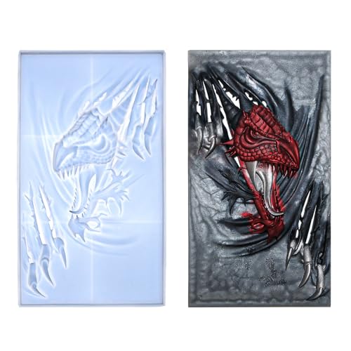 3D Fierce Dragon Wanddekoration Silikonform Handwerk Epoxidharz Formen Ornament Wohnzimmer Desktop Dekorationen von KHZen