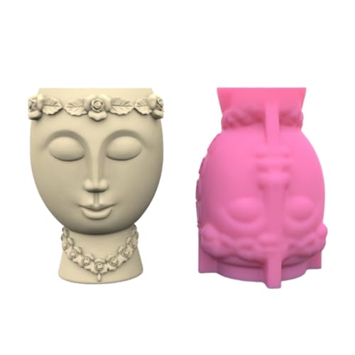 Blütenvase Silikonform Craftungswerkzeug Gesicht Geformtes Saftiges Vase Formen Beton Silikonform Für Blütenpot von KHZen