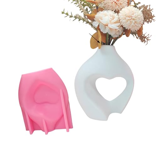 Einzigartige Silikon Crafting Formen Vase Formen Hohl Herzform Blütenknopfform Epoxidharzform Stiftspeicherhalter Formen von KHZen